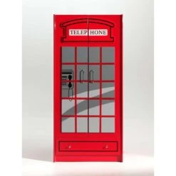 Vipack 2-deurs Kledingkast Telefooncel London - Rood - 190x90x56 Cm