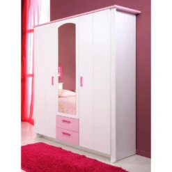 Kledingkast Kast Kiki - Wit/roze 181x136x56 Cm 9 Kledingkast Kast Kiki - Wit/roze 181x136x56 Cm -Woonmeubelwinkel 81009015 0100