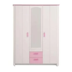 Kledingkast Kast Kiki - Wit/roze 181x136x56 Cm