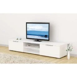 TV-meubel Uldum - Hoogglans Wit - 33,1x172,7x39,9 Cm -Woonmeubelwinkel 81010525 0200