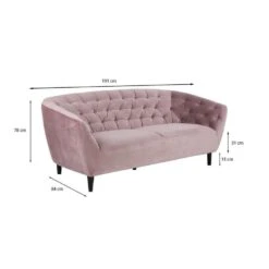 Bank Thyrza 3-zits - Fluweel - Oudroze -Woonmeubelwinkel 81017435 6900