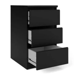 Nachtkastje Naia - 3 Lades - Zwart -Woonmeubelwinkel 81018611 0300