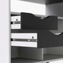 Bureau Delta - Wit/zwart - 75,8x145,1x81 Cm 8 Bureau Delta - Wit/zwart - 75,8x145,1x81 Cm -Woonmeubelwinkel 81018666 0600