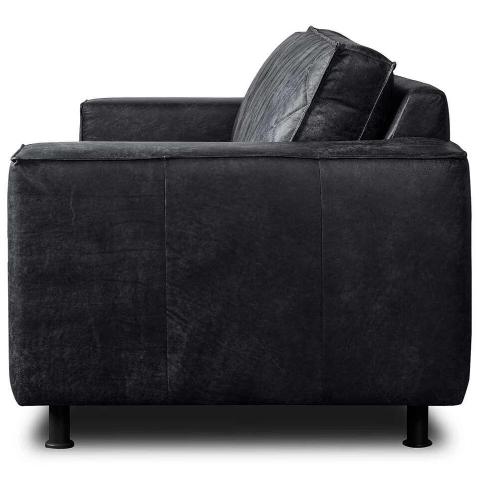 Bank Levin 3-zits - Leer - Zwart 5 Bank Levin 3-zits - Leer - Zwart - Afbeelding 3