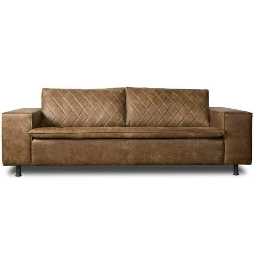 Bank Levin 3-zits - Leer - Bruin