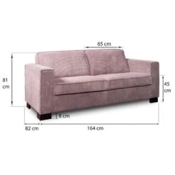 Bank Stuttgart 2-zits - Ribcord - Roze -Woonmeubelwinkel 81023418 9600