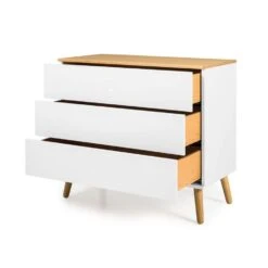 Tenzo Ladekast Dot 3 Lades - Wit/eiken - 79x90x43 Cm 9 Tenzo Ladekast Dot 3 Lades - Wit/eiken - 79x90x43 Cm -Woonmeubelwinkel 81023914 0500