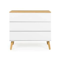 Tenzo Ladekast Dot 3 Lades - Wit/eiken - 79x90x43 Cm