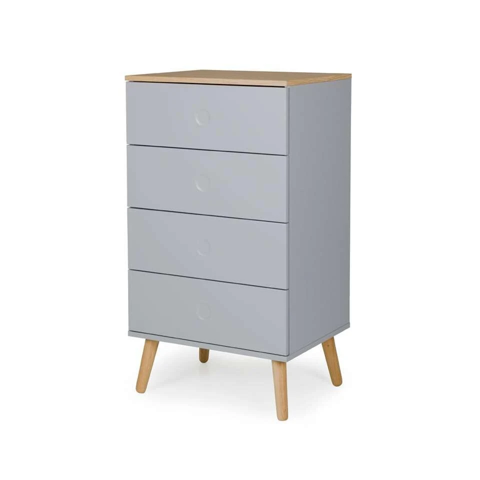 Tenzo Ladekast Dot 4 Lades - Grijs/eiken - 98x55x43 Cm 4 Tenzo Ladekast Dot 4 Lades - Grijs/eiken - 98x55x43 Cm - Afbeelding 2