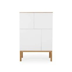 Tenzo Wandkast Patch - Eikenkleur/wit/eikenkleur - 138x92x40 Cm