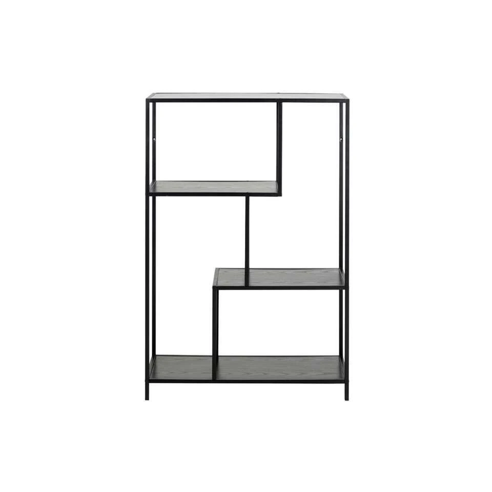 Boekenkast Jaxx - Zwart - 114x77x35 Cm 3 Boekenkast Jaxx - Zwart - 114x77x35 Cm
