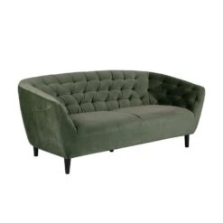 Bank Thyrza 3-zits - Fluweel - Groen -Woonmeubelwinkel 81026534 0100