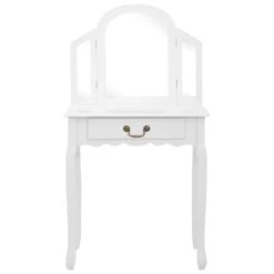 VidaXL Kaptafel Met Kruk 65x36x128 Cm Paulowniahout MDF Wit 7 VidaXL Kaptafel Met Kruk 65x36x128 Cm Paulowniahout MDF Wit -Woonmeubelwinkel 8148ef465e354eab932504558f1fc140