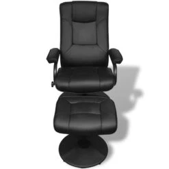 VidaXL Tv-fauteuil Met Voetenbankje Kunstleer Zwart -Woonmeubelwinkel 86077443a590499fa8bf252d138b493d