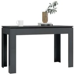 VidaXL Eettafel 120x60x76 Cm Bewerkt Hout Hoogglans Grijs -Woonmeubelwinkel 884e0e031cca429cabc5aaf3afd5af84