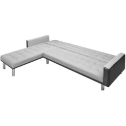 VidaXL Hoekslaapbank 218x155x69 Cm Stof Zwart En Grijs -Woonmeubelwinkel 8a5e4a6da4eb4c14b0f648fcbfa0e2f5