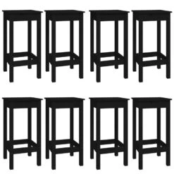 VidaXL 9-delige Barset Massief Grenenhout Zwart -Woonmeubelwinkel 8f4b606717854a62b2f47bf88e50a424