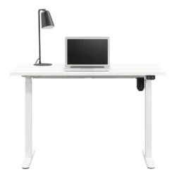 Bureau Homeworx Zit/sta Elektrisch Verstelbaar – Wit/wit - 75/118x120x70 Cm -Woonmeubelwinkel 90103630 0140