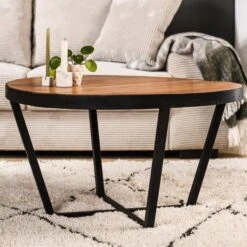 Kjeld Salontafel Rond - Hout - Bruin -Woonmeubelwinkel 95d0d45dd0fd4f81b1f990e9b9263e60