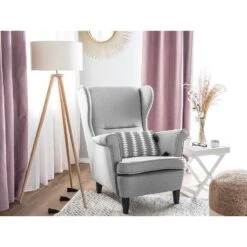 Beliani Oorfauteuil ABSON - Grijs Polyester -Woonmeubelwinkel 9bd359e93d8f48a7b6696b14421a993b