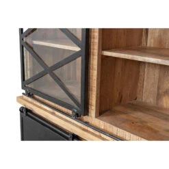 Buffetkast Denver 160x220cm Enkele Deur - Mangohout - Bruin - Rechthoekig -Woonmeubelwinkel 9d87a5b2111449db9d3aff47d157e2ad