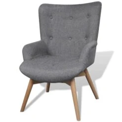 VidaXL Fauteuil Met Voetenbankje Grijs Stof -Woonmeubelwinkel a0b59167696441049b9a0b71c0a0d921
