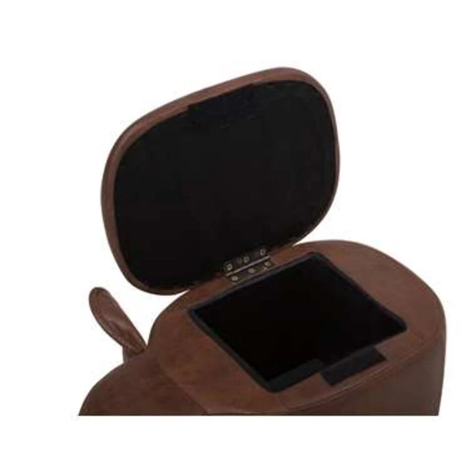 Beliani Dierenhocker ELEPHANT - Bruin Kunstleer 5 Beliani Dierenhocker ELEPHANT - Bruin Kunstleer - Afbeelding 3