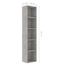 VidaXL Boekenkast 40x30x189 Cm Spaanplaat Betongrijs 9 VidaXL Boekenkast 40x30x189 Cm Spaanplaat Betongrijs -Woonmeubelwinkel a420aabc3d1646038c3074cbd721c49b