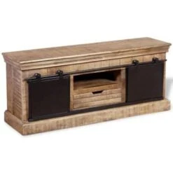 VidaXL Tv-meubel Met 2 Schuifdeuren 110x30x45 Cm Massief Mangohout -Woonmeubelwinkel a5c3f664685246b08632372a77266cf0