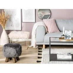 Beliani Hocker IOWA - Grijs Polyester 7 Beliani Hocker IOWA - Grijs Polyester -Woonmeubelwinkel a7835428850441f1a217c71fea174eec