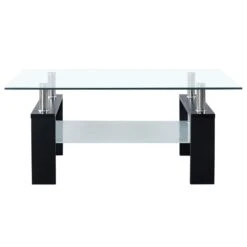 VidaXL Salontafel 95x55x40 Cm Gehard Glas Transparant En Zwart 7 VidaXL Salontafel 95x55x40 Cm Gehard Glas Transparant En Zwart -Woonmeubelwinkel a80a2be703e84d7fa8aa40345730b752