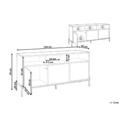 Beliani Sideboard MOINES - Lichte Houtkleur Mdf 8 Beliani Sideboard MOINES - Lichte Houtkleur Mdf -Woonmeubelwinkel a8c97af185dc49218c8b3d4bf594efa2