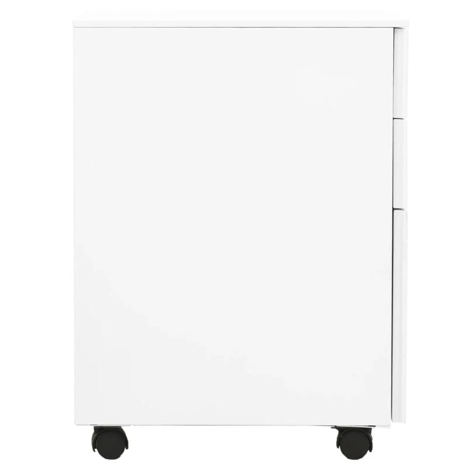 VidaXL Ladeblok Verrijdbaar 39x45x60 Cm Staal Wit 5 VidaXL Ladeblok Verrijdbaar 39x45x60 Cm Staal Wit - Afbeelding 3