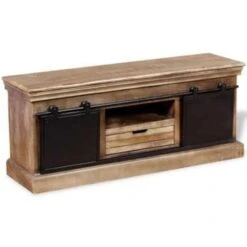 VidaXL Tv-meubel Met 2 Schuifdeuren 110x30x45 Cm Massief Mangohout -Woonmeubelwinkel ad39c47e630c4c1daec5af08733412c1