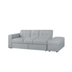 Beliani Driezitsbank - FALSTER Grijs Polyester -Woonmeubelwinkel b1218d11bf1349b3ab08664301d77784