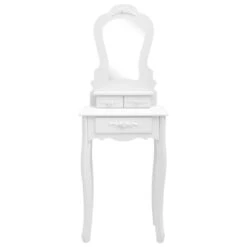 VidaXL Kaptafelset Met Kruk 50x59x136 Cm Paulowniahout Wit 7 VidaXL Kaptafelset Met Kruk 50x59x136 Cm Paulowniahout Wit -Woonmeubelwinkel b3bb1b1894054490aa2ce21dfbe12e24