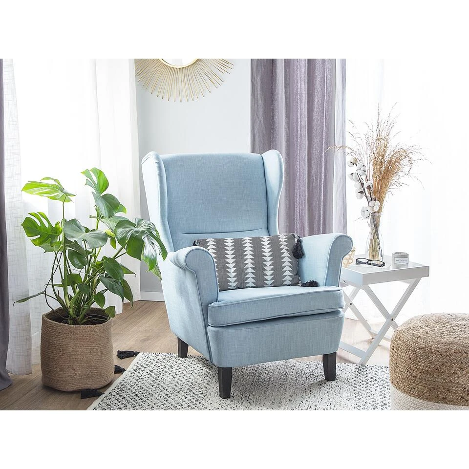 Beliani Oorfauteuil ABSON - Blauw Polyester 4 Beliani Oorfauteuil ABSON - Blauw Polyester - Afbeelding 2