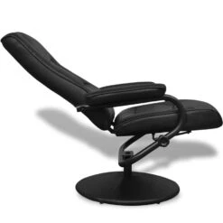 VidaXL Tv-fauteuil Met Voetenbankje Kunstleer Zwart -Woonmeubelwinkel b4848636b5834f149d9bf40840e3bc1b