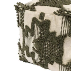 Hoyz Collection - Poef P611 Groen/grijs - 45x25x45 -Woonmeubelwinkel b711b240d544424da6d8ff960584d738