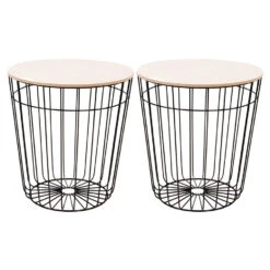Items Bijzettaffel - Draadmand - Zwart - Metaal En Hout - 39 Cm 7 Items Bijzettaffel - Draadmand - Zwart - Metaal En Hout - 39 Cm -Woonmeubelwinkel c03408c8c2bd4ac9b1d6d2efcec5fd01