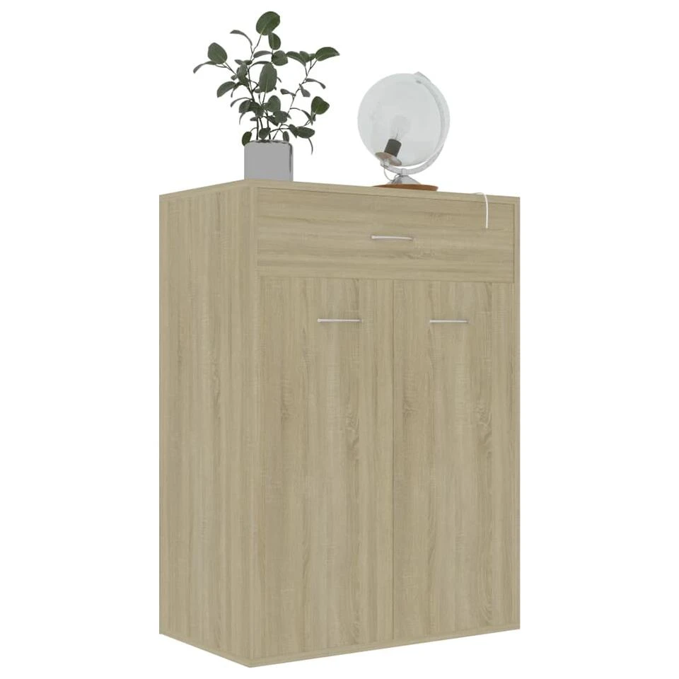 VidaXL Schoenenkast 60x35x84 Cm Bewerkt Hout Sonoma Eikenkleurig 6 VidaXL Schoenenkast 60x35x84 Cm Bewerkt Hout Sonoma Eikenkleurig - Afbeelding 4
