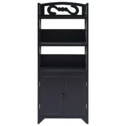 VidaXL Badkamerkast 46x24x116 Cm Paulowniahout Zwart -Woonmeubelwinkel c1e61def18af4992a76bcdd7792b1217