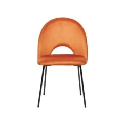 Beliani Eetkamerstoel COVELO - Oranje Fluweel 9 Beliani Eetkamerstoel COVELO - Oranje Fluweel -Woonmeubelwinkel c5abc688479e40a08d8f2ffcf5b2f329