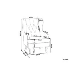Beliani Oorfauteuil ALTA - Groen Fluweel -Woonmeubelwinkel c613c8286ff74cb9a702831023c75fff