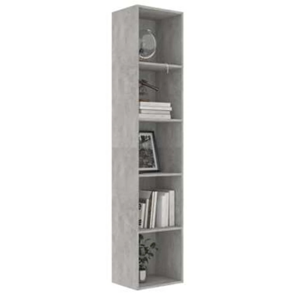 VidaXL Boekenkast 40x30x189 Cm Spaanplaat Betongrijs 4 VidaXL Boekenkast 40x30x189 Cm Spaanplaat Betongrijs - Afbeelding 2