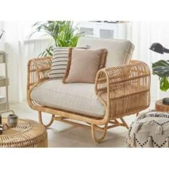 Beliani Fauteuil DOLCEDO - Beige Rotan -Woonmeubelwinkel cc2506bf45d148dda91d7d5719514734