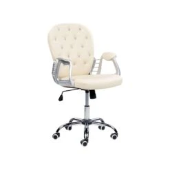 Beliani Bureaustoel PRINCESS - Beige Kunstleer -Woonmeubelwinkel ce597e46063c492186274d5c84918a62