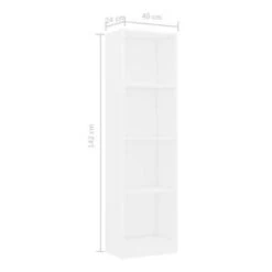 VidaXL Boekenkast Met 4 Schappen 40x24x142 Cm Bewerkt Hout Wit -Woonmeubelwinkel d289d38b26f140fab39dd0e2b5847f85