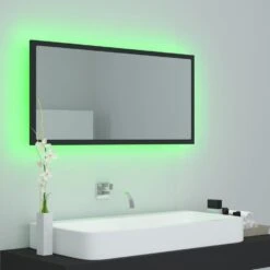 VidaXL Badkamerspiegel LED 90x8,5x37 Cm Acryl Grijs -Woonmeubelwinkel d51c3a227f6e4366b15a35f6ea1fa0f1