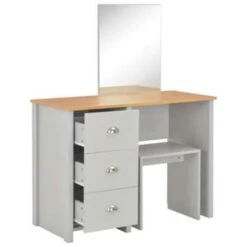 VidaXL Kaptafel Met Spiegel En Krukje 104x45x131 Cm Grijs -Woonmeubelwinkel dc90bb4caad8409194ce09b0b5b67db5
